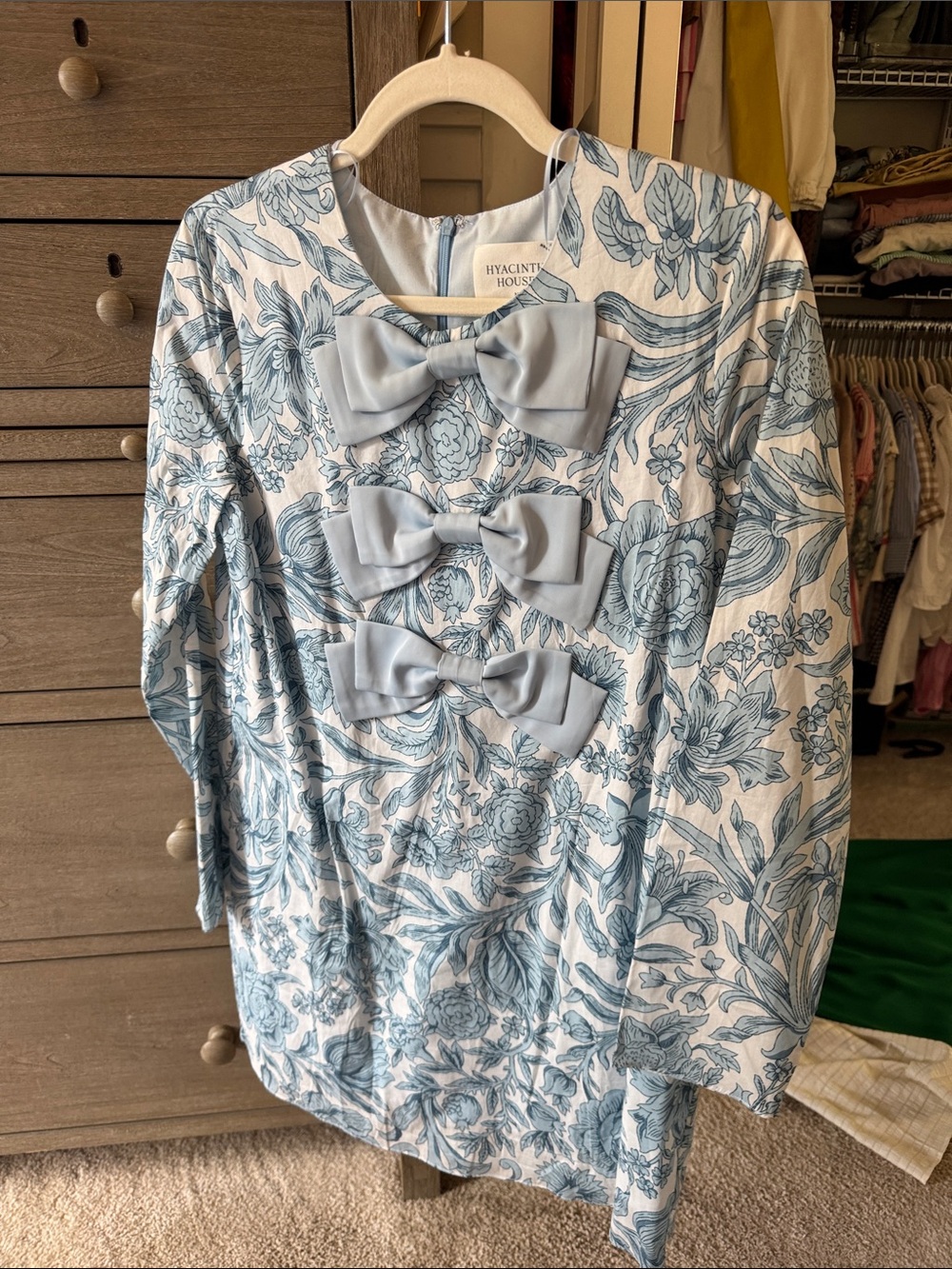 Tuckernuck Hyacinth House  Blue Floral Bow Front dress